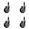 Service Caster 4'' SS Maroon Poly Wheel Swivel 1'' Expanding Stem Caster Set, 4PK SCC-SSEX20S414-PPUB-MRN-1-4 - alternate 1
